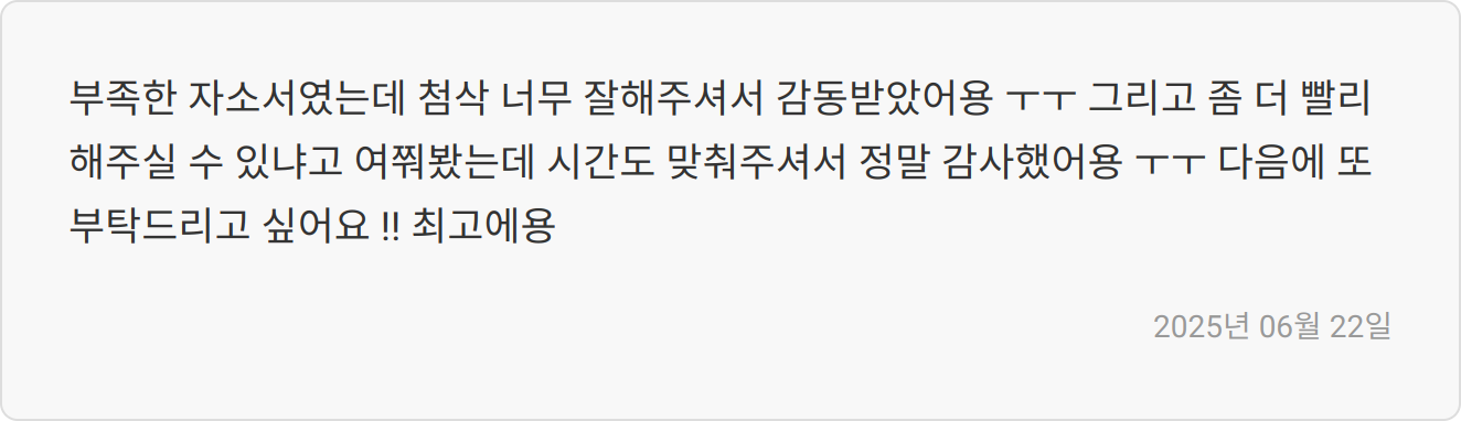 첨삭 서비스 후기