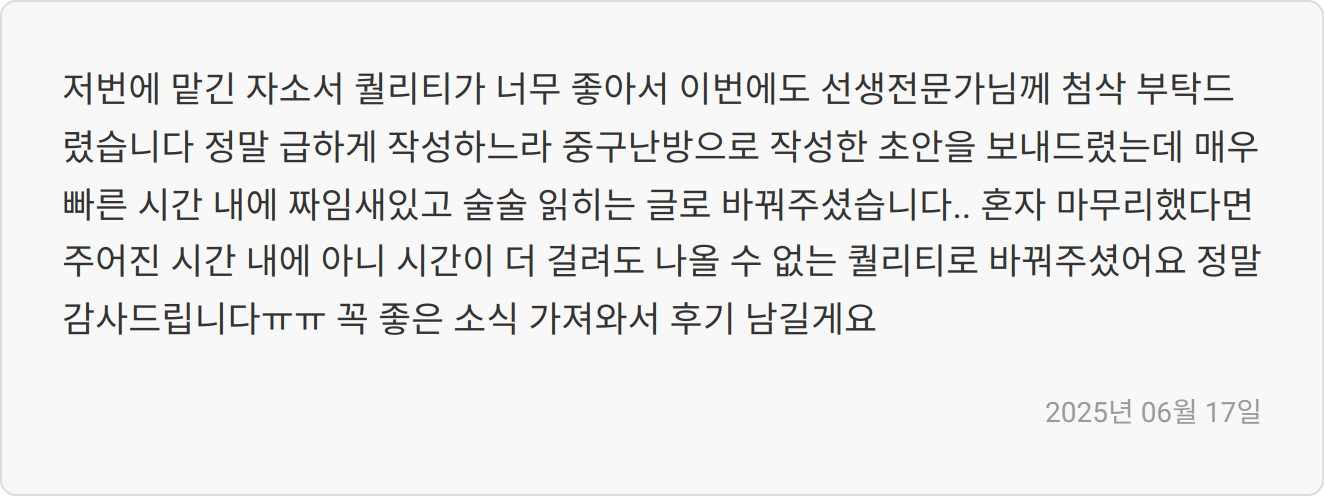 자소서 첨삭 및 대필 이미지